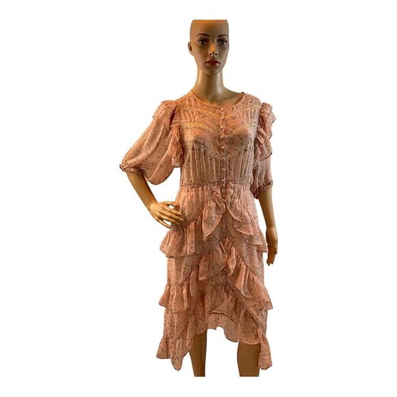 Etophe Studios Women’s  Pink Flower Color , Polyester/ Rayon Dress.Size Large. - Picture 3 of 12